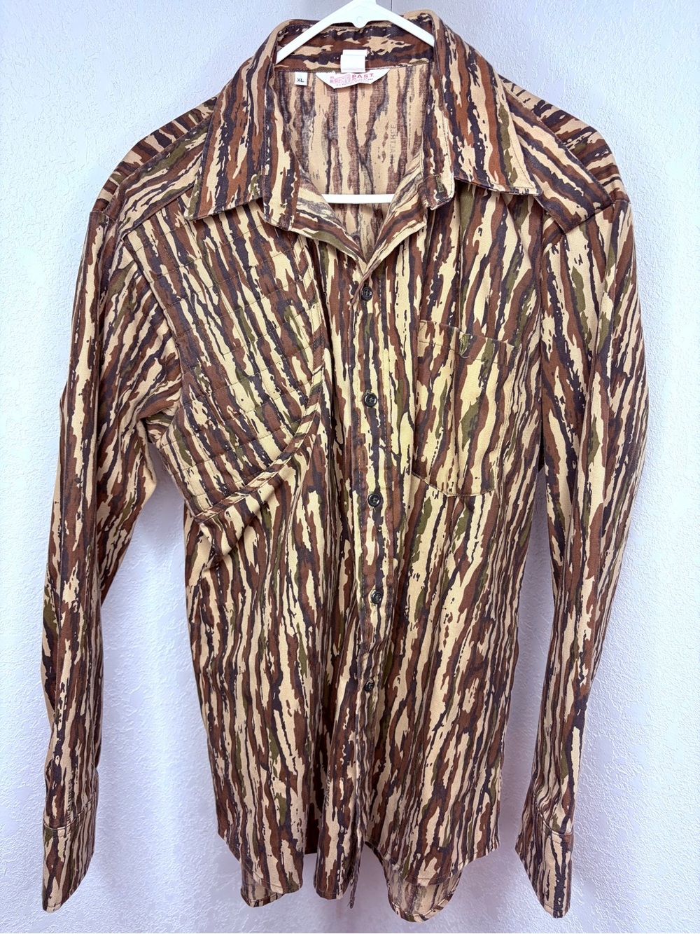 Vintage Past Corp Real Tree Camo USA Made Button Up Shirt Mens XL Single Stitch